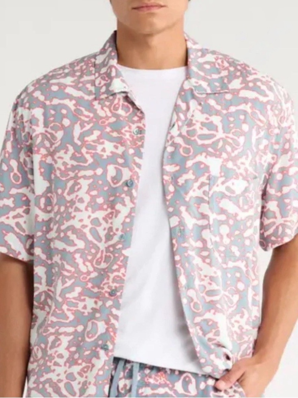 Vans Ashford Button Up Shirt Men's XXL Citadel Porcelain Rose Abstract NWT